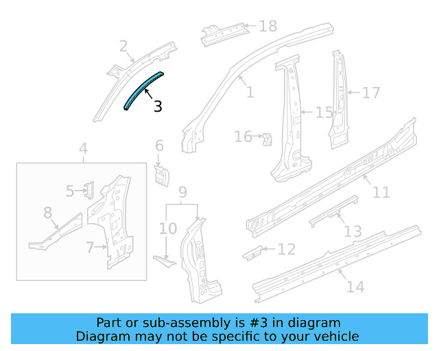 Inner Windshield Pillar Strip 3G8-880-757