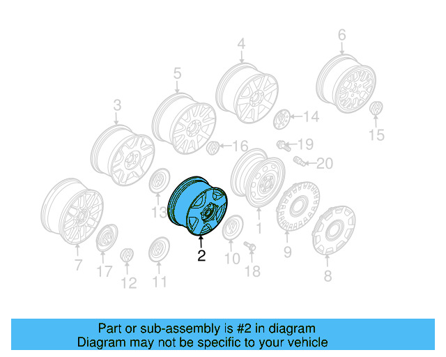 Wheel, Alloy 1J0-601-025-AD-091 - View 16