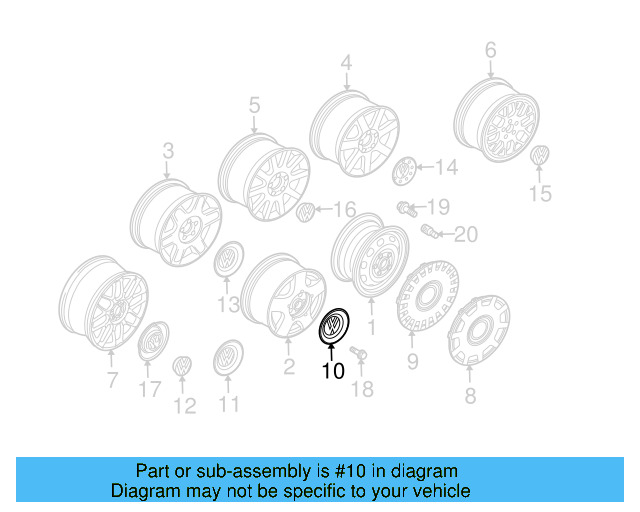 Center Cap 1J0-601-149-B-FED - View 32