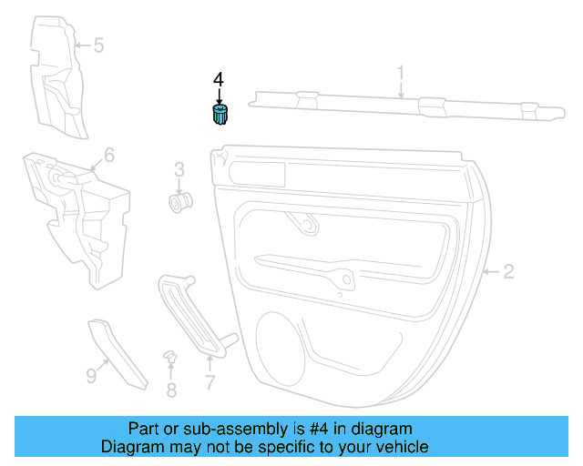 Door Lock Knob Bezel 3B4-867-109-01C - View 13