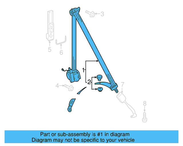 Seat Belt Lap And Shoulder Belt 1K4-857-705-BD-RAA