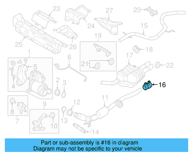 Rear Muffler Clamp 1K0-253-141-S - View 53