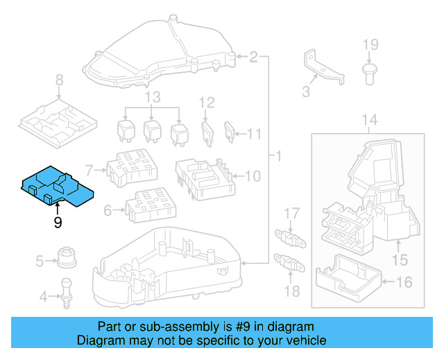 Relay & Fuse Plt Bracket 7P0-937-211-A - View 5