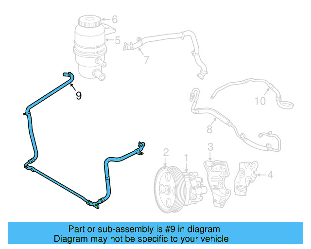 Power Steering Cooler Tube 7B0-422-093-E