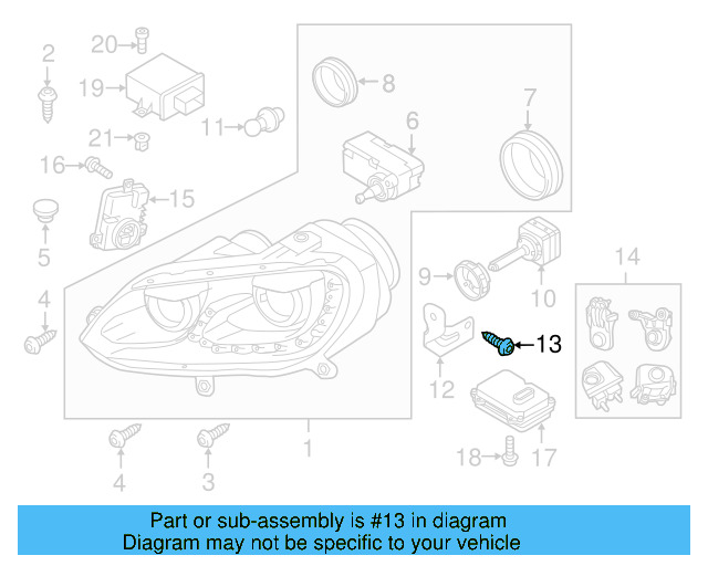 Headlamp Assembly Screw N-911-080-01 - View 9
