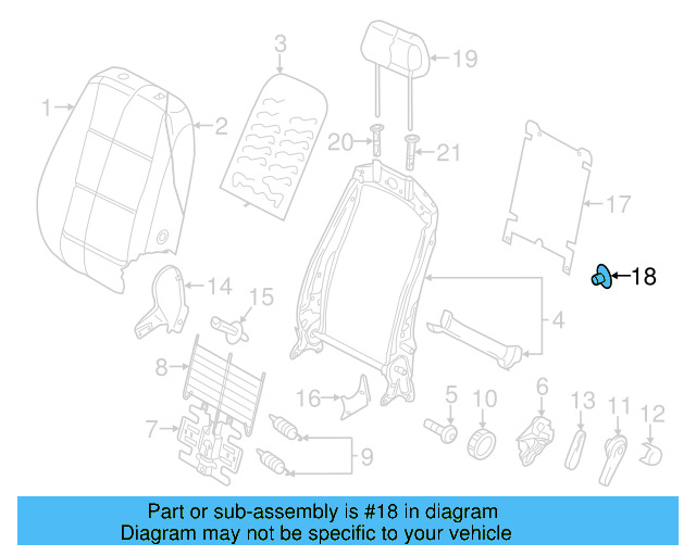 Seat Back Panel Cap N-905-841-01-U71 - View 2