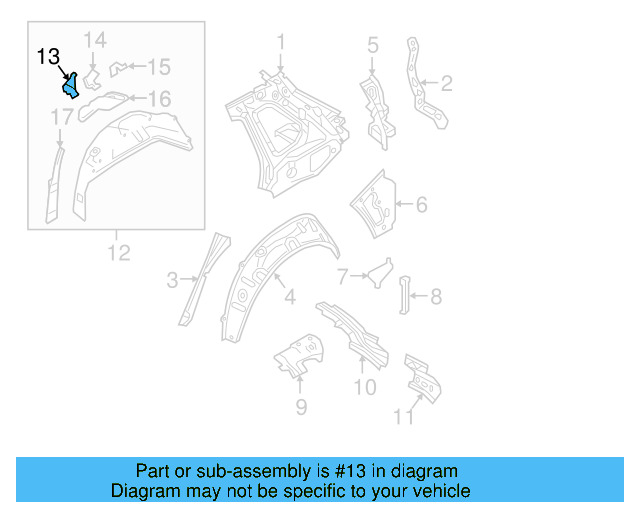 Inner Wheelhouse Bracket 5QF-201-827 - View 6