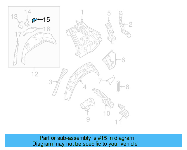 Inner Wheelhouse Bracket 5QF-201-827