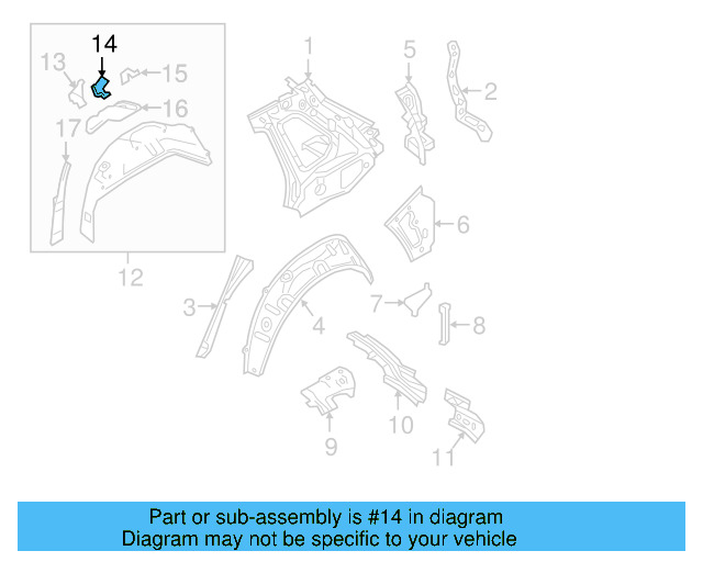 Inner Wheelhouse Bracket 5QF-201-827 - View 5