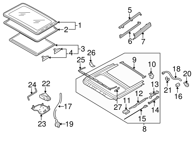 Sunroof Guide Jaw 8D5-877-152-A
