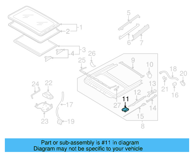 Sunroof Guide Jaw 8D5-877-151-A - View 49