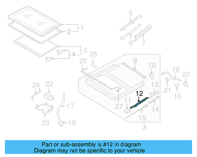 Sunroof Guide Jaw 8D5-877-151-A - View 41