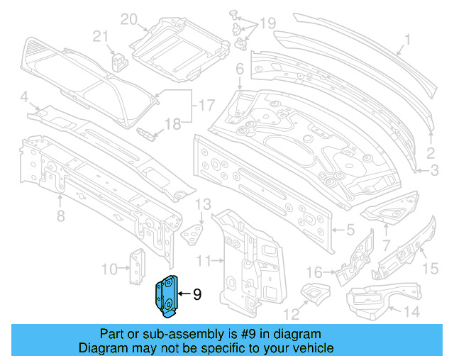 Partition Panel Outer Support 5C3-813-660 - View 2