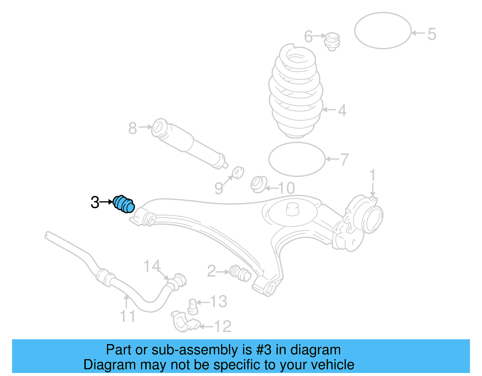Trailing Arm Bushing 251-501-131-A - View 2