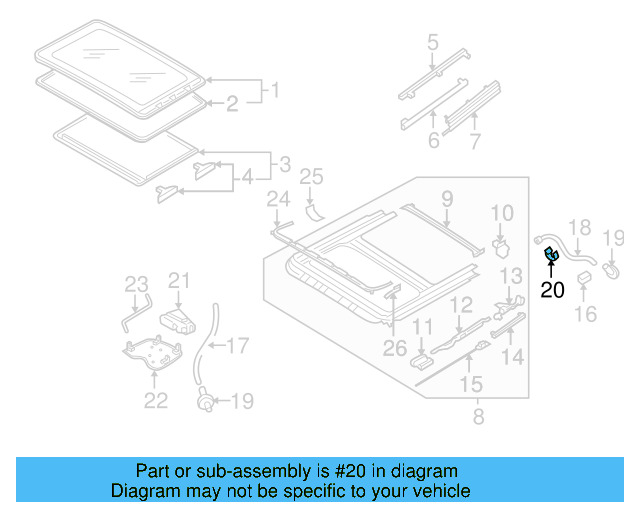 Sunroof Drain Hose Clip 3B7-877-237 - View 17