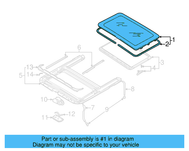 Sunroof Glass 4B0-877-071-H - View 3