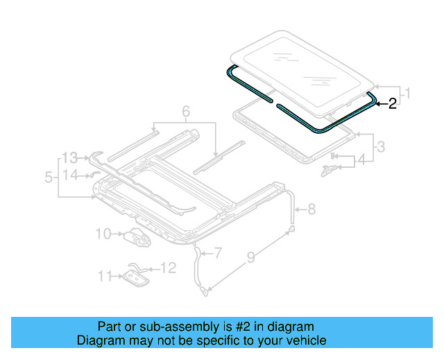 Sunroof Glass Gasket 8D0-877-297 - View 13
