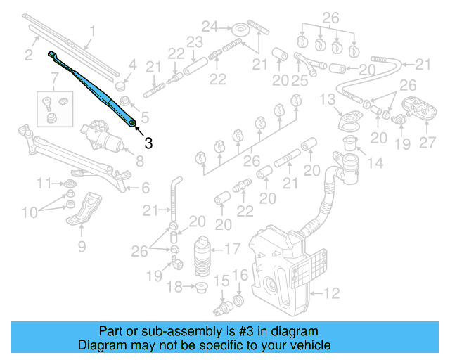 Wiper Arm 5C1-955-409 - View 6