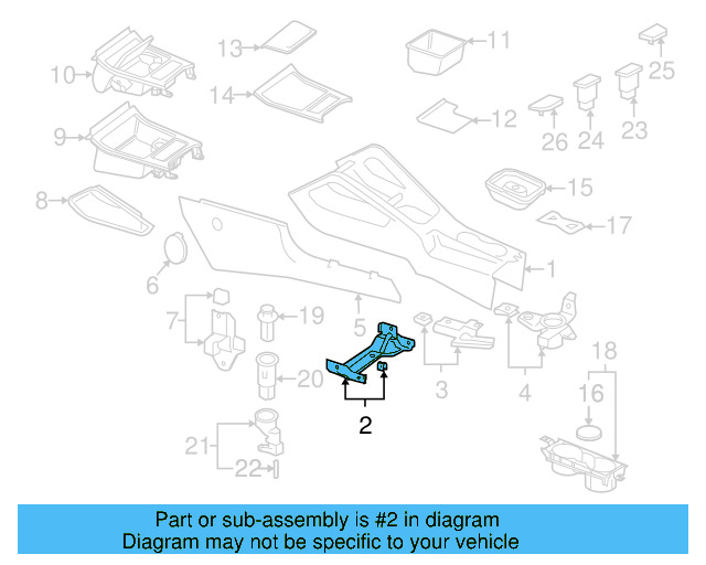 Front Console Front Bracket 1K0-863-525-A - View 20
