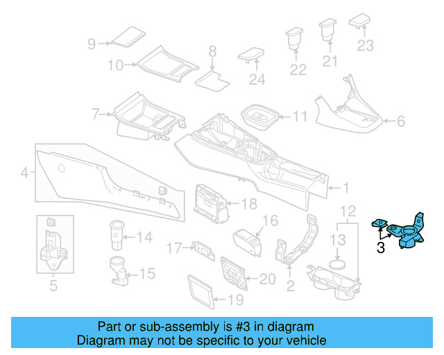 Front Console Rear Bracket 1K0-861-371-B - View 17