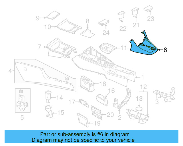 Front Console Rear Bracket 1K0-861-371-B - View 41