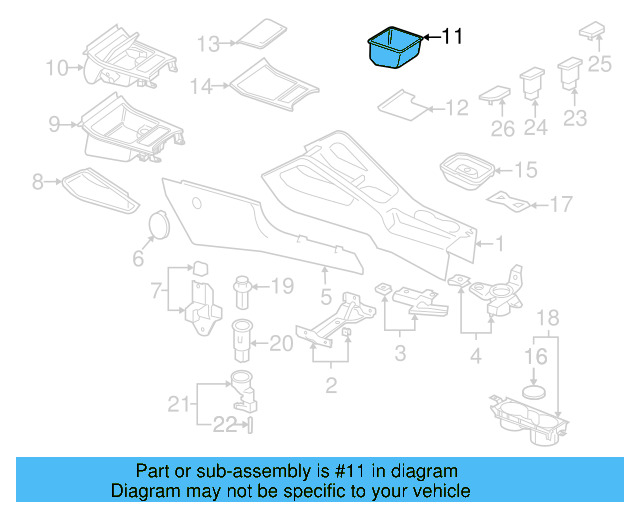 Ashtray Insert 1K0-857-335-9B9 - View 12