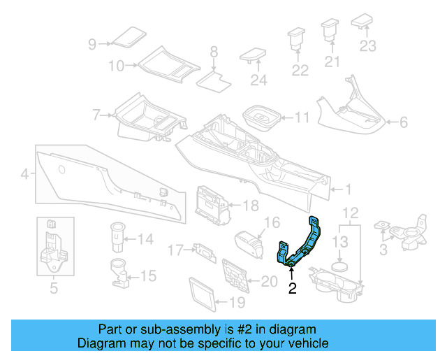 Front Console Center Bracket 5K0-863-532 - View 16