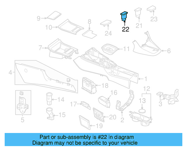 12 Volt Accessory Power Outlet Housing 1K0-919-341-B - View 24