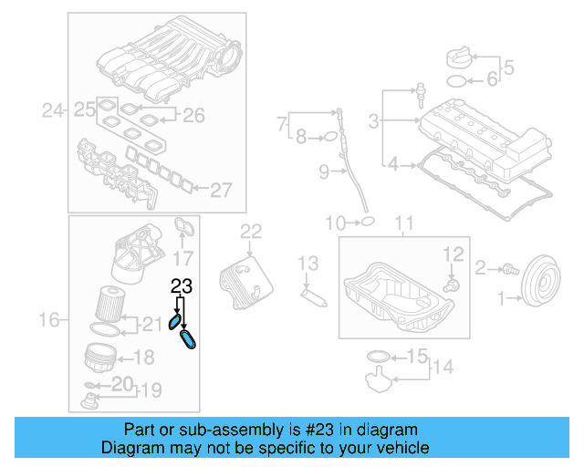 Oil Filter Housing Gasket Set 03H-198-070 - View 23