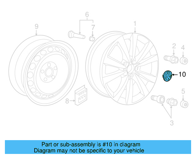 Alloy Wheel Center Cap 3B7-601-171-XRW - View 43