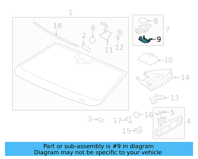 Rain Sensor Retainer 8U0-907-671 - View 18