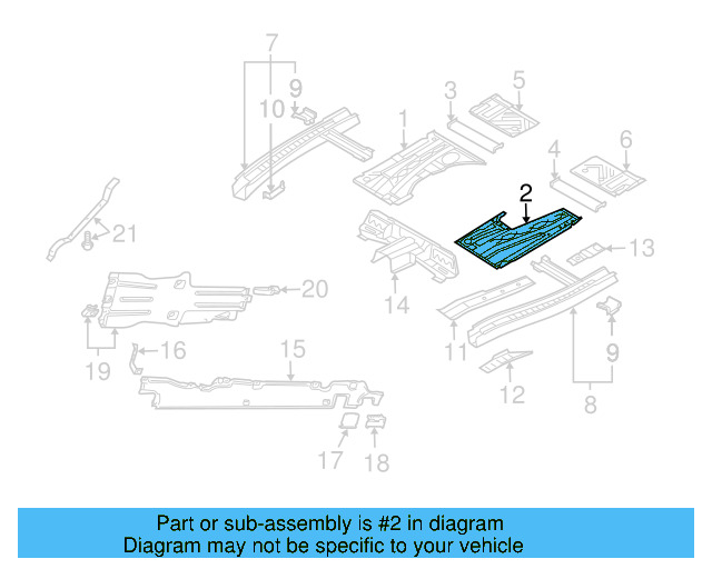 Floor Pan 7L0-802-015-F - View 2