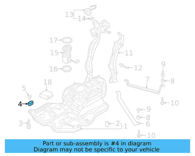 Fuel Tank Insulator 8K0-201-274-B