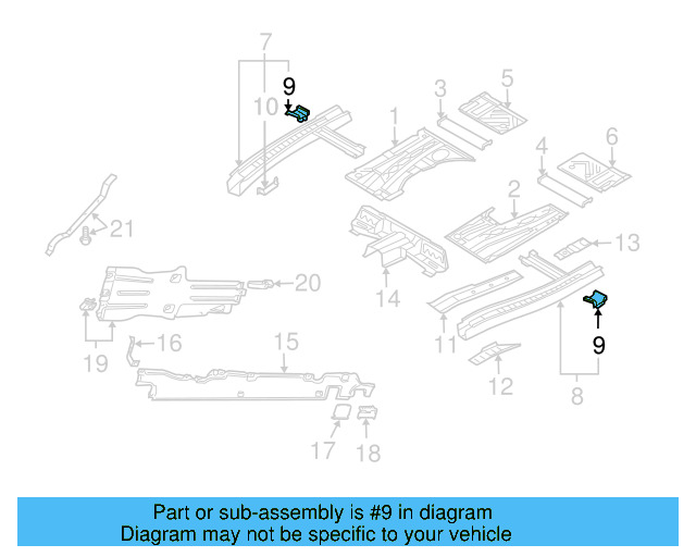Floor Side Rail Bracket 7L0-803-757 - View 2