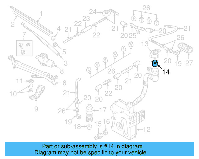 Washer Fluid Strainer 4A0-955-485 - View 12