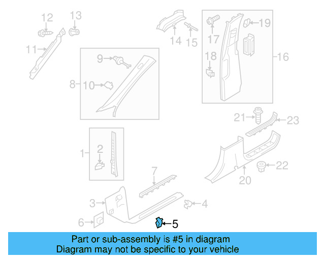 Front Sill Plate Retainer 7L0-867-208-A - View 23