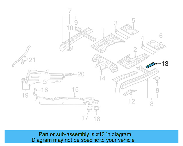 Floor Side Rail Reinforcement 7L0-803-699 - View 2