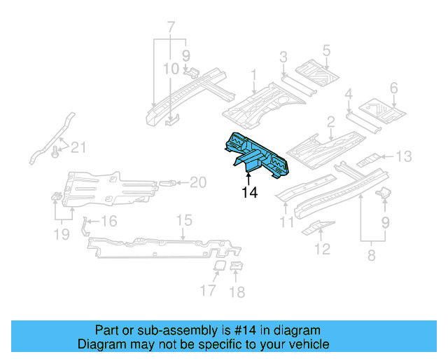 Floor Cross 7L0-803-221-F - View 2