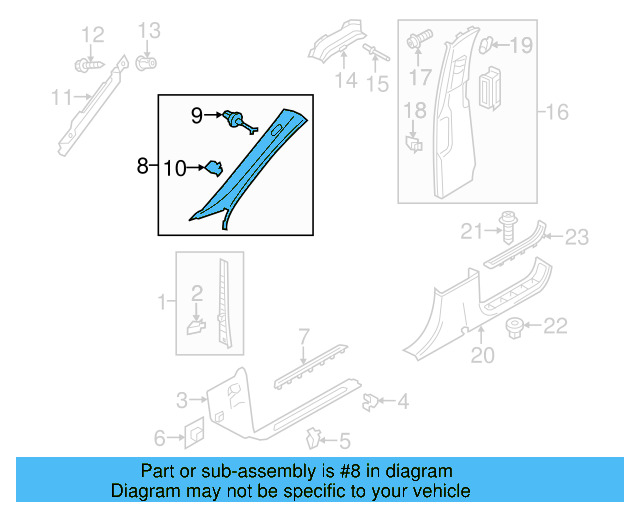 Windshield Pillar Trim 7P6-867-233-K-BR2 - View 5