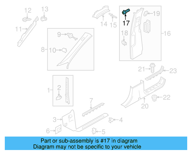 Upper Center Pillar Trim Screw N-911-580-01 - View 12
