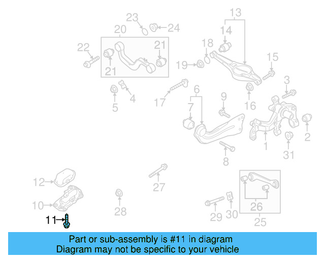 Trailing Arm Mount Bolt N-101-708-04 - View 32