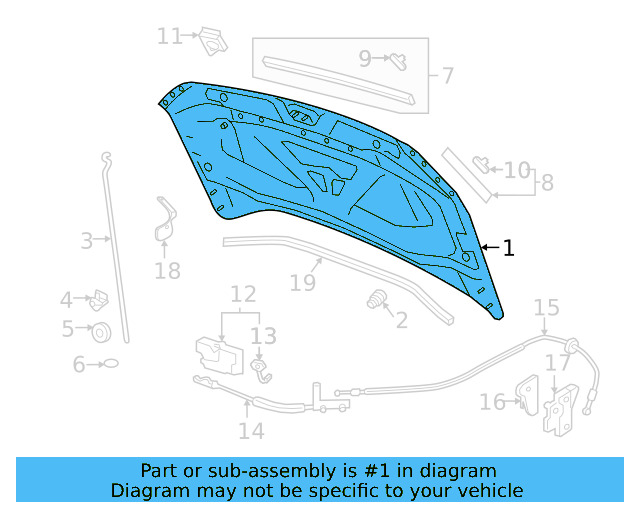 Hood 2GJ-823-031-E - View 3