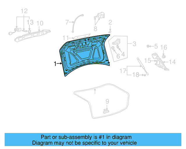 Trunk Lid 3B5-827-025-D - View 5
