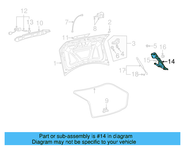 Deck Lid Hinge 3B5-827-302-B - View 10