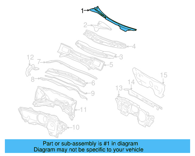 Cowl Top Panel 1JM-803-147-B - View 4