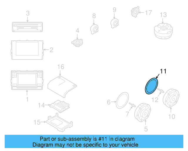 Rear Dr Speaker Seal 7N0-971-798-A - View 4