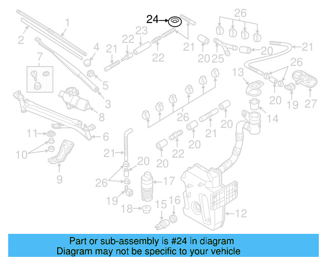 Windshield Washer Hose Grommet 1J0-955-998-C - View 35