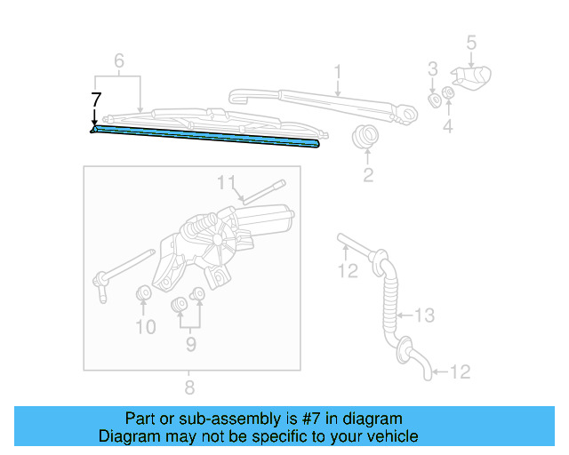 Back Glass Wiper Blade Refill 895-955-429-A - View 50