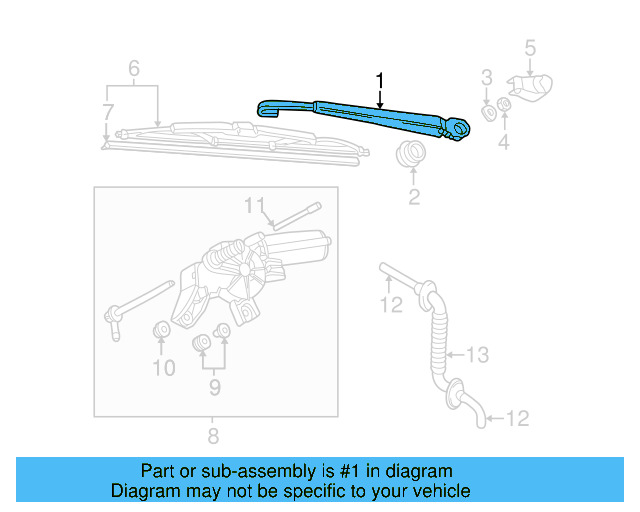 Wiper Arm 1J9-955-707 - View 2