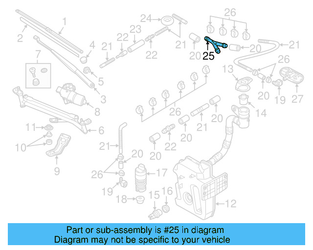 Washer Hose Elbow 3B0-955-665-C - View 131